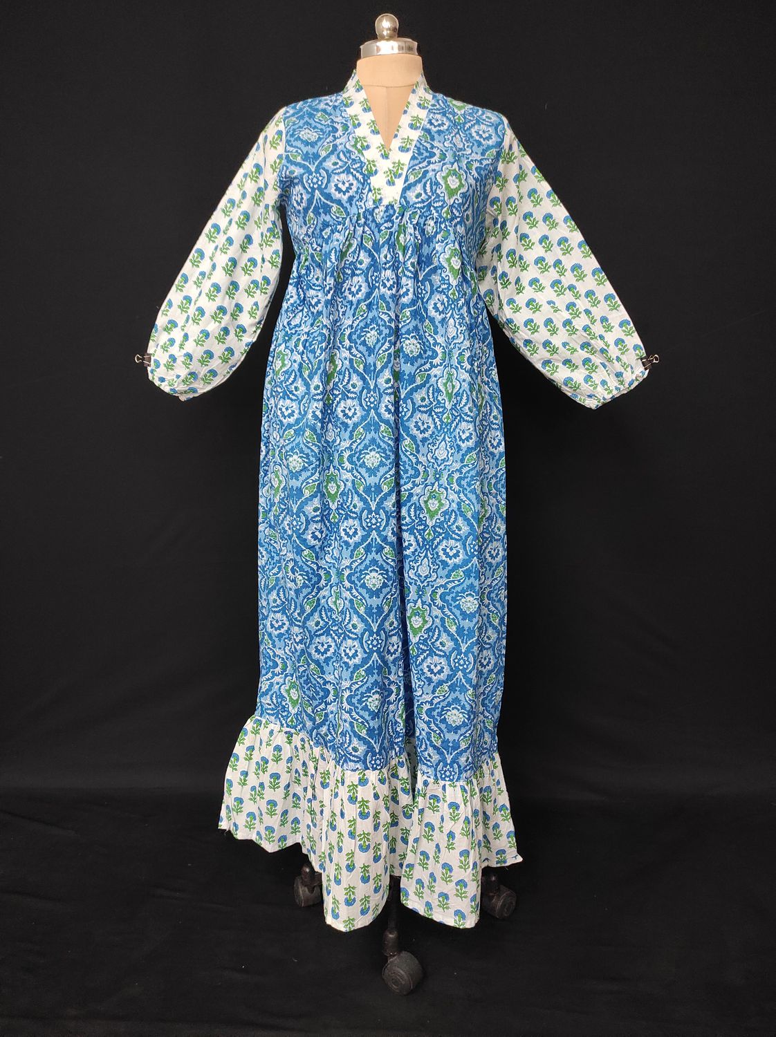 XS/S Bahira Printed Cotton Dress 54" Long Jalabiya JP