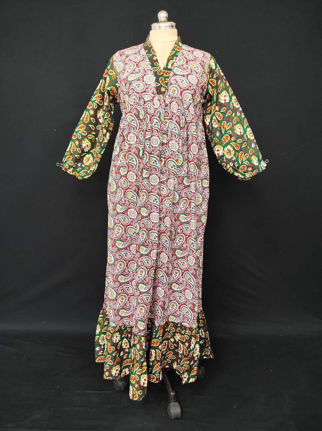 12-13 Year Bahira Printed Cotton Girls Dress 50" Long Jalabiya JP