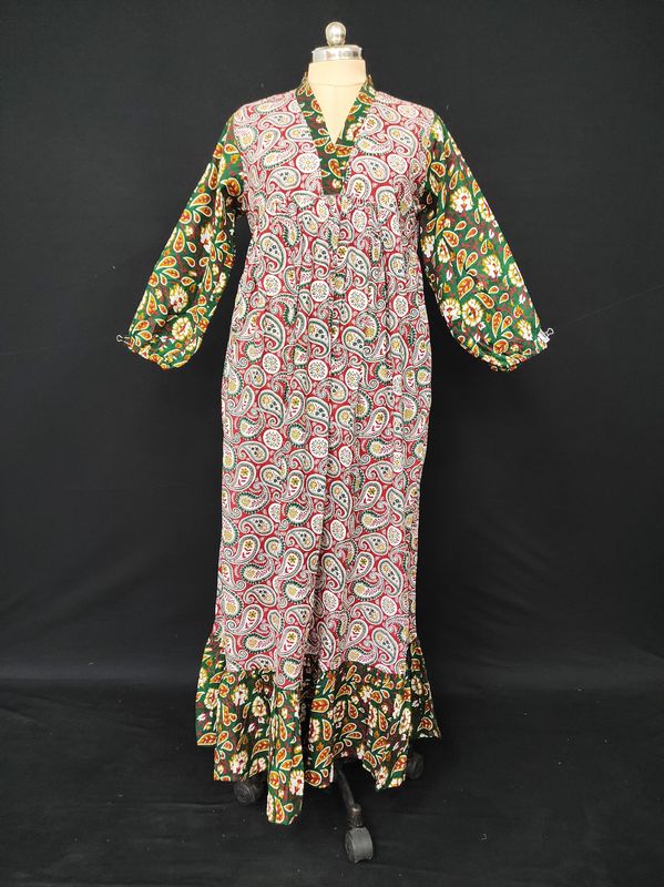 12-13 Year Bahira Printed Cotton Girls Dress 50" Long Jalabiya JP