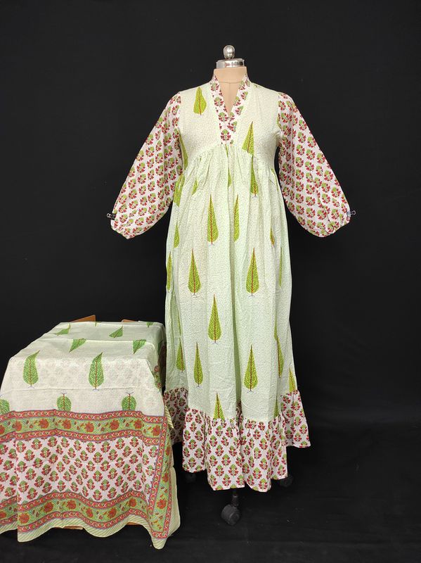 L/XL Bahira With Sheila Printed Cotton Dress 57" Long Jalabiya  JP