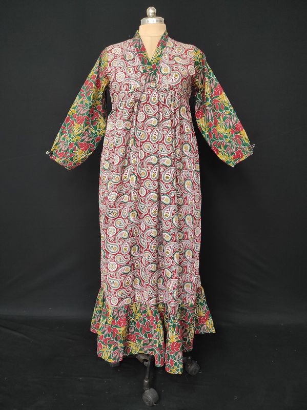 XS/S Bahira Printed Cotton Dress 54" Long Jalabiya JP