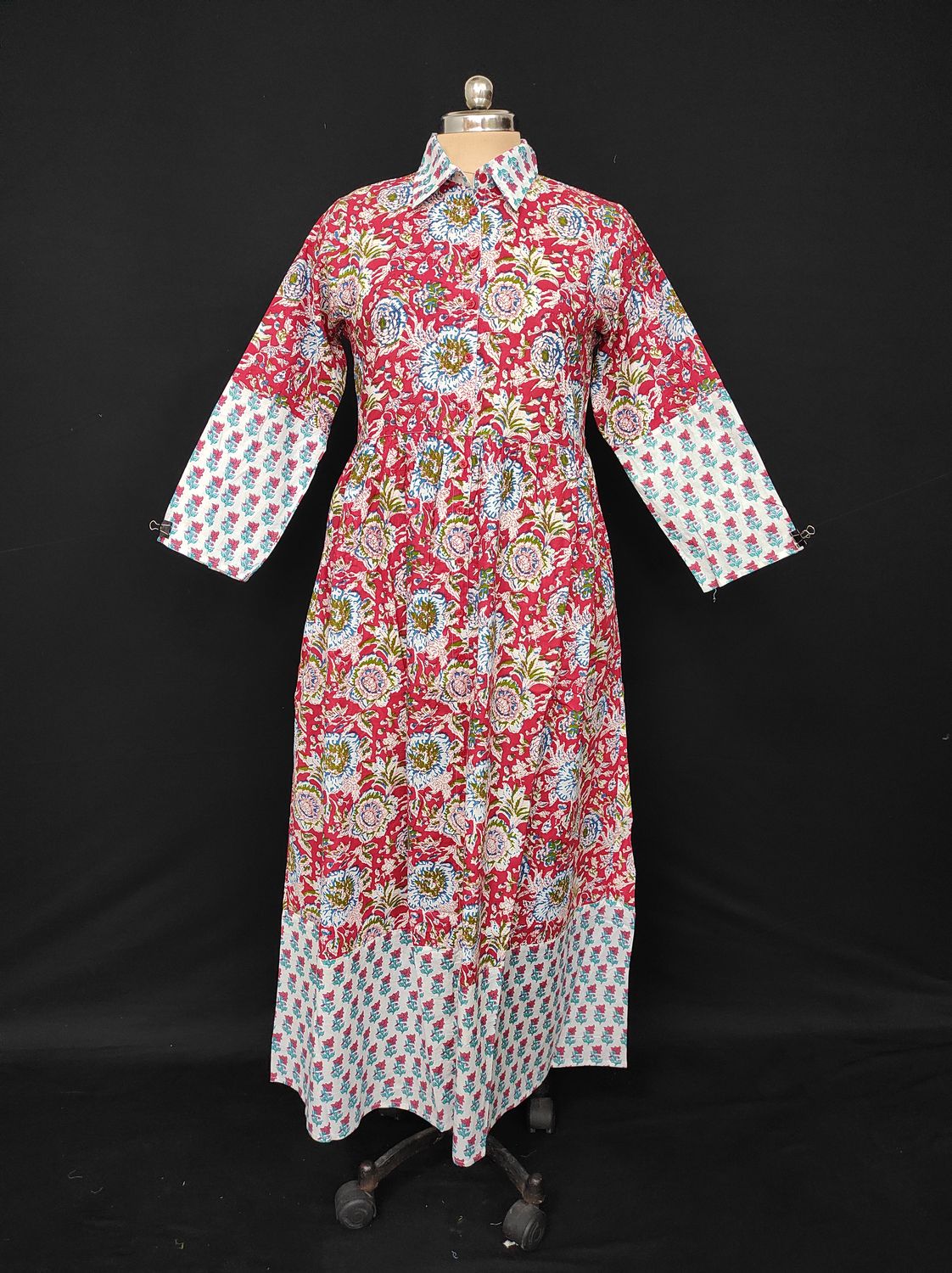 2XL/3XL Ana Printed Cotton Dress 57" Long Jalabiya JP