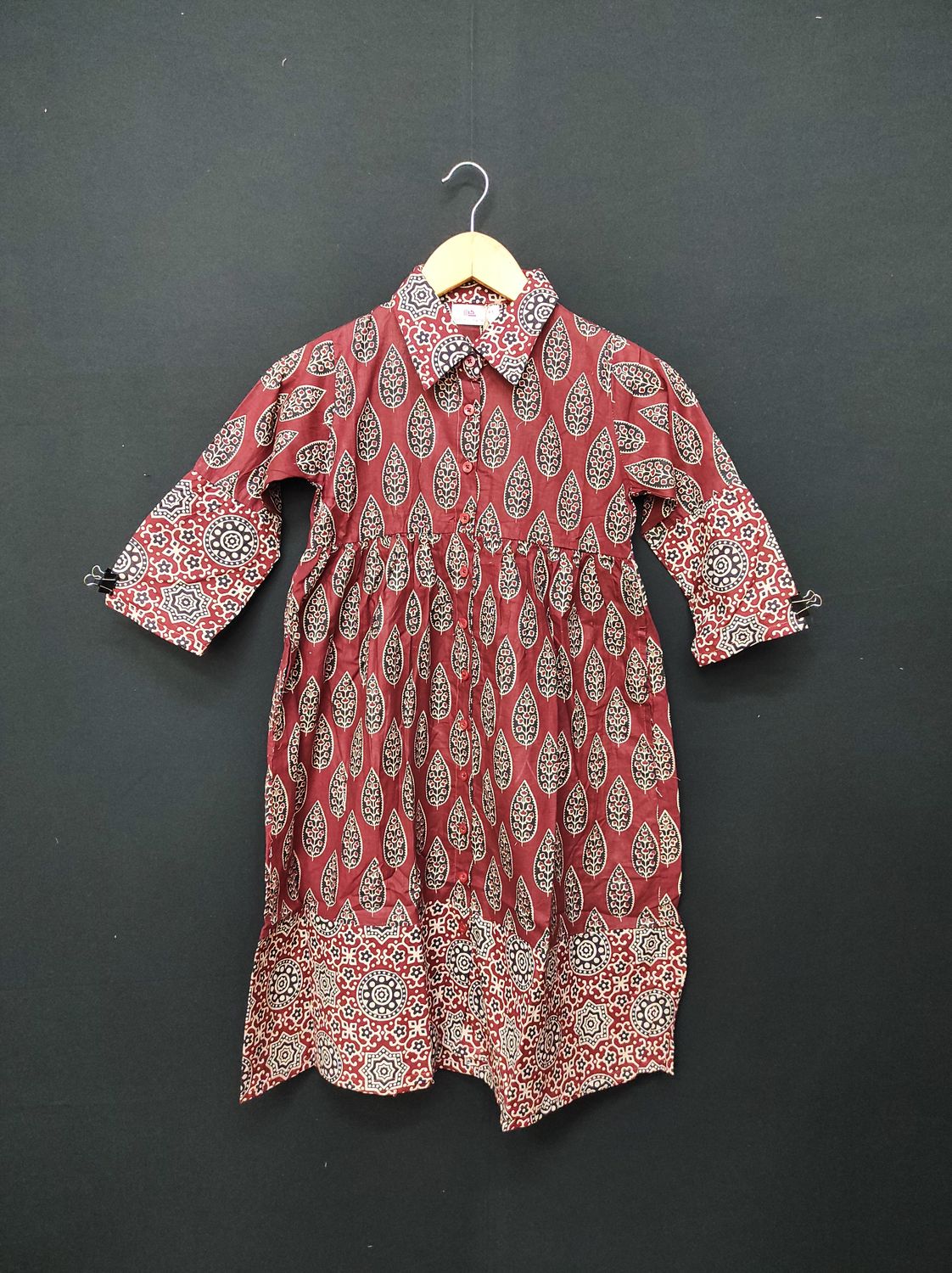 2-3 Year Ana Printed Cotton Dress 30" Long Jalabiya JP
