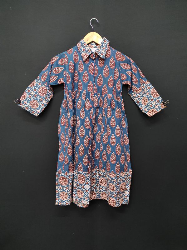 2-3 Year Ana Printed Cotton Dress 30" Long Jalabiya JP