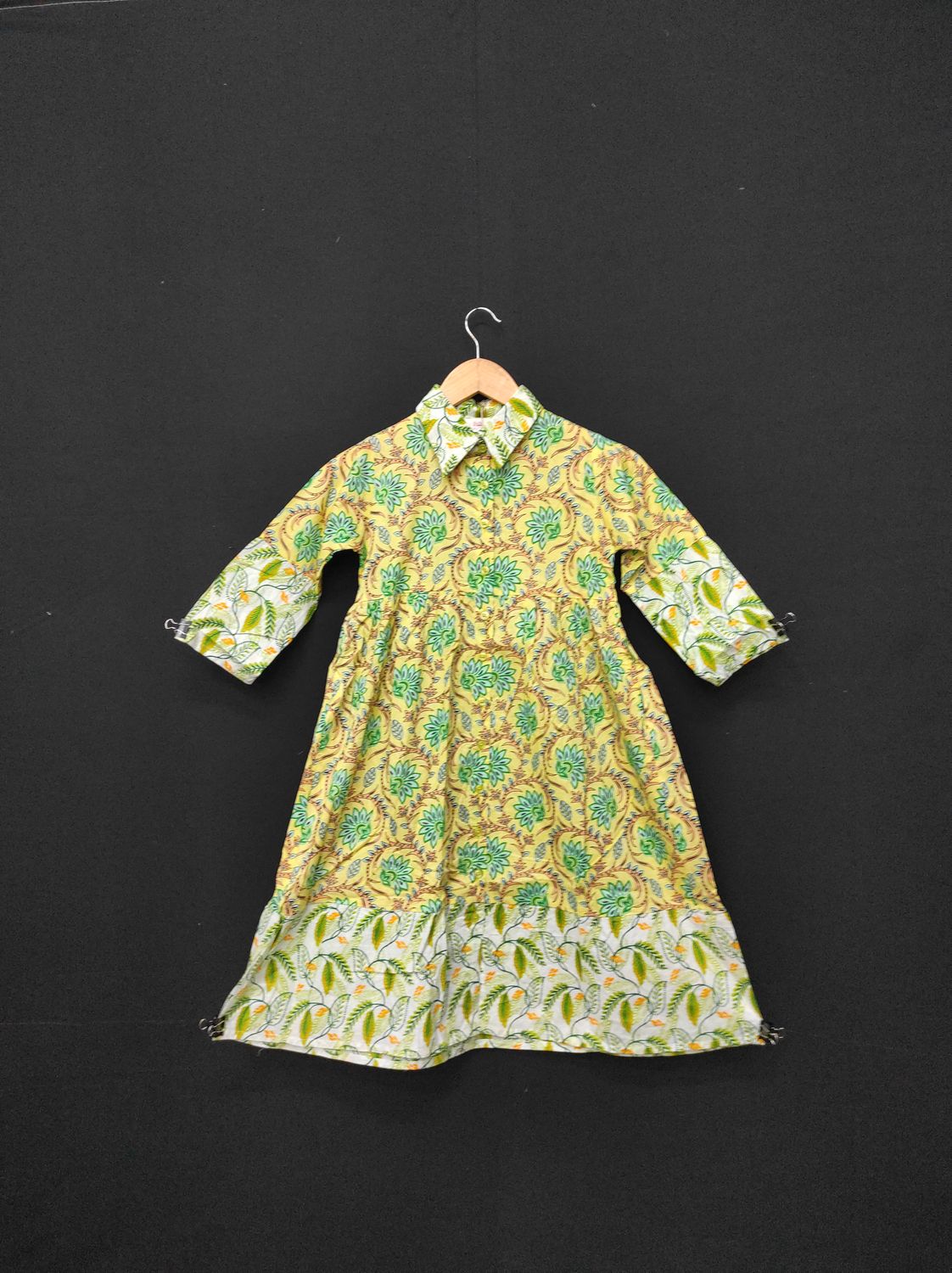 2-3 Year Ana Printed Cotton Dress 30" Long Jalabiya JP