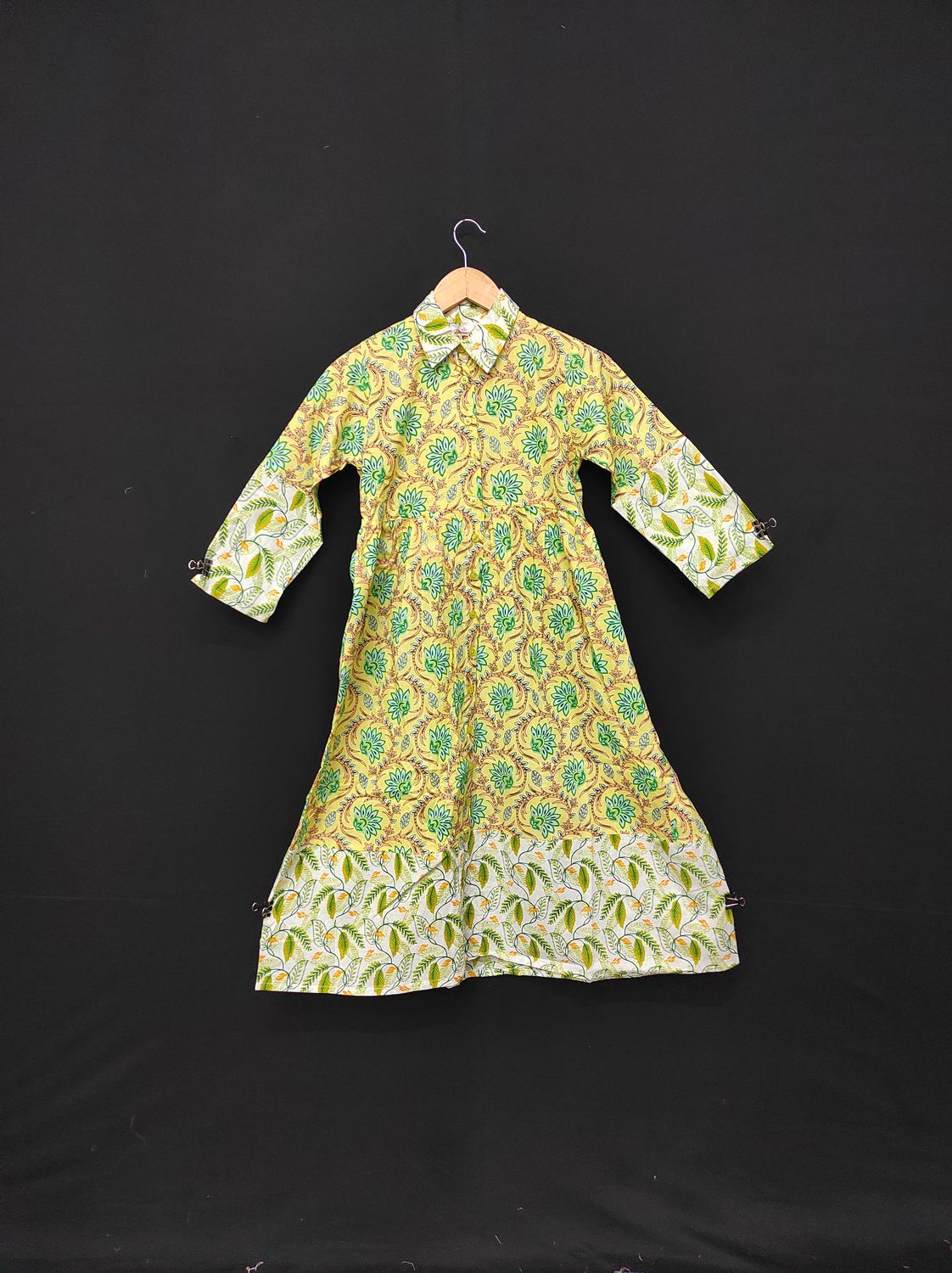 8-9 Year Ana Printed Cotton Dress 42" Long Jalabiya JP