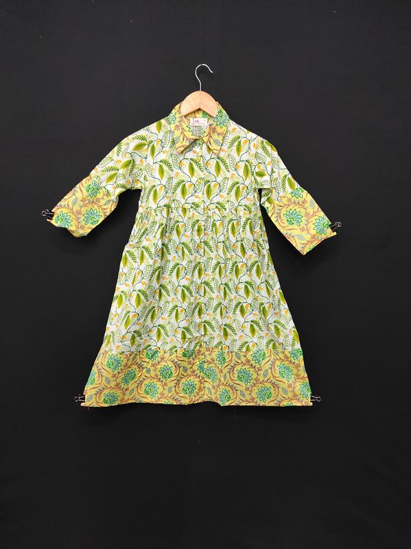 4-5 Year Ana Printed Cotton Dress 34" Long Jalabiya JP
