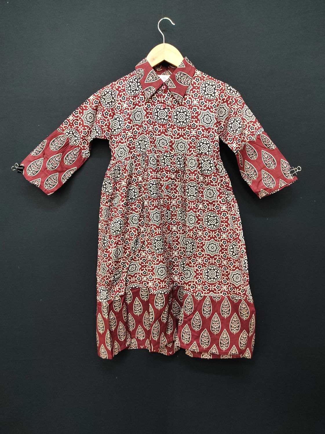 10-11 Year Ana Printed Cotton Dress 46" Long Jalabiya JP