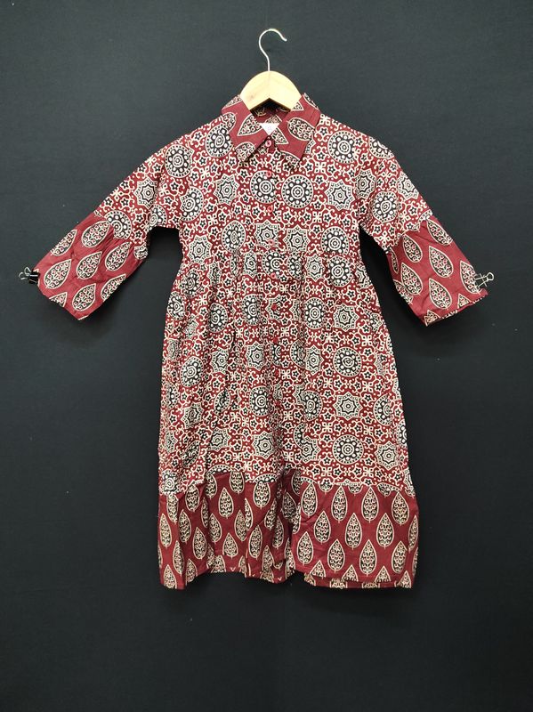10-11 Year Ana Printed Cotton Dress 46" Long Jalabiya JP