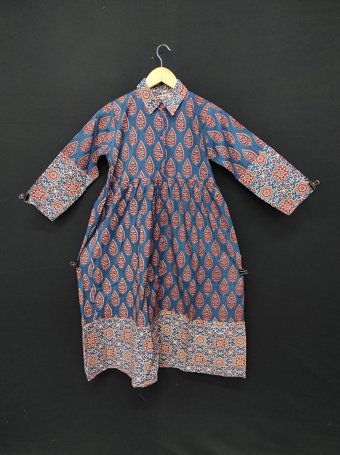 10-11 Year Ana Printed Cotton Dress 46" Long Jalabiya JP