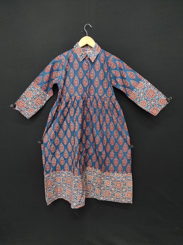 10-11 Year Ana Printed Cotton Dress 46" Long Jalabiya JP