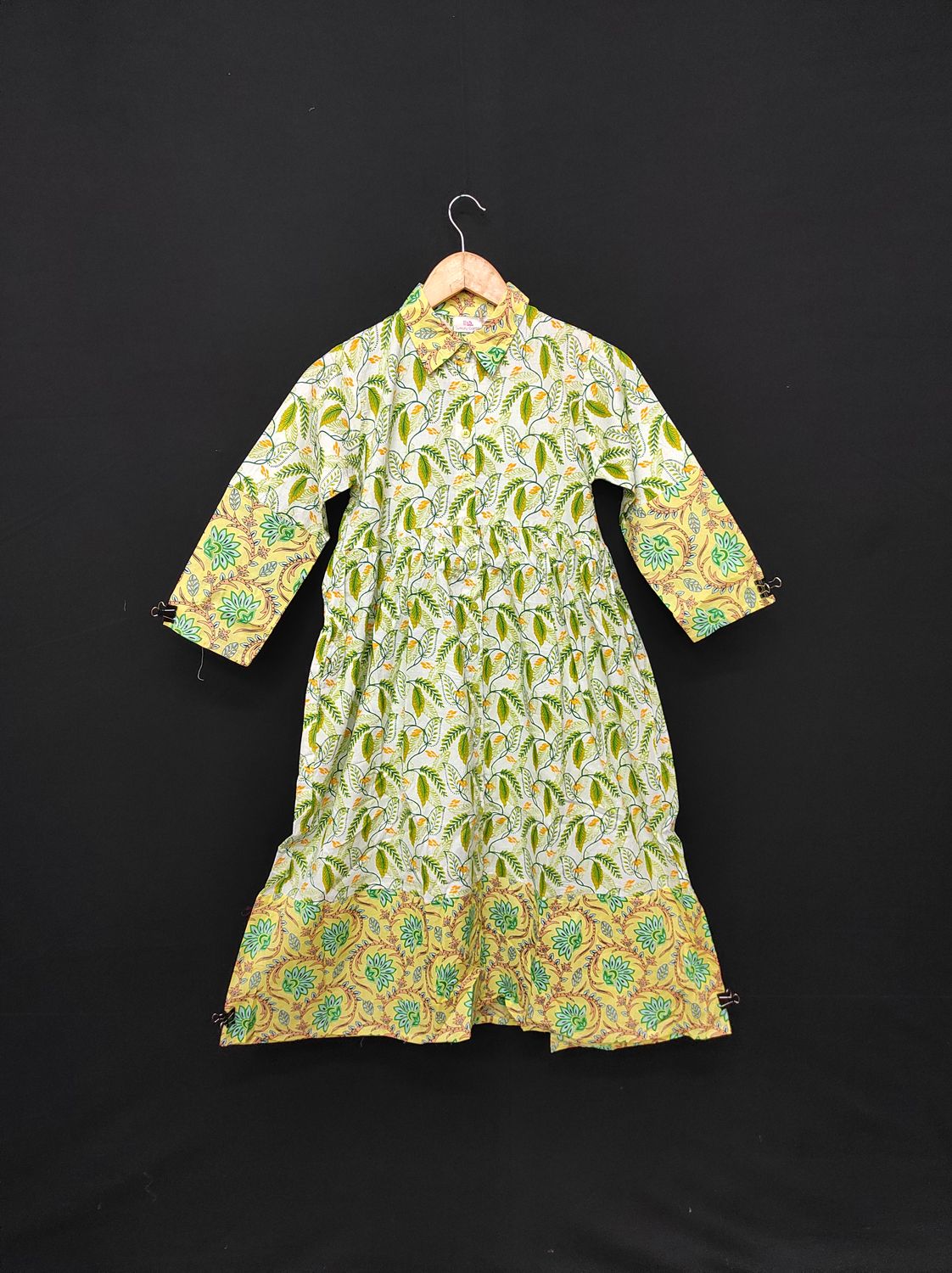 10-11 Year Ana Printed Cotton Dress 46" Long Jalabiya JP