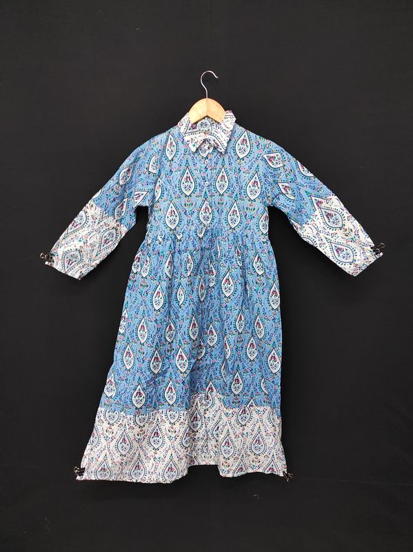 6-7 Year Ana Printed Cotton Dress 38" Long Jalabiya JP