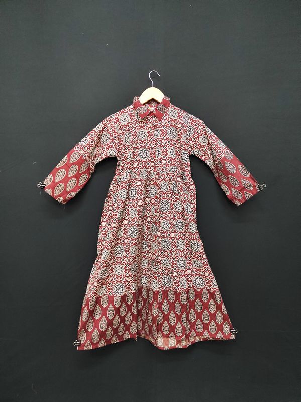6-7 Year Ana Printed Cotton Dress 38" Long Jalabiya JP