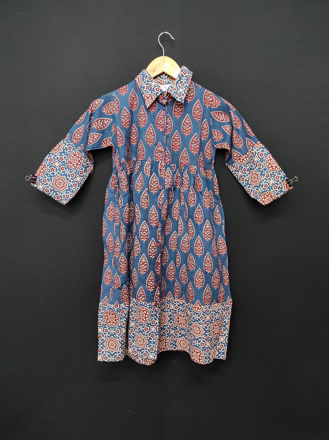 1-2 Year Ana Printed Cotton Dress 26" Long Jalabiya JP