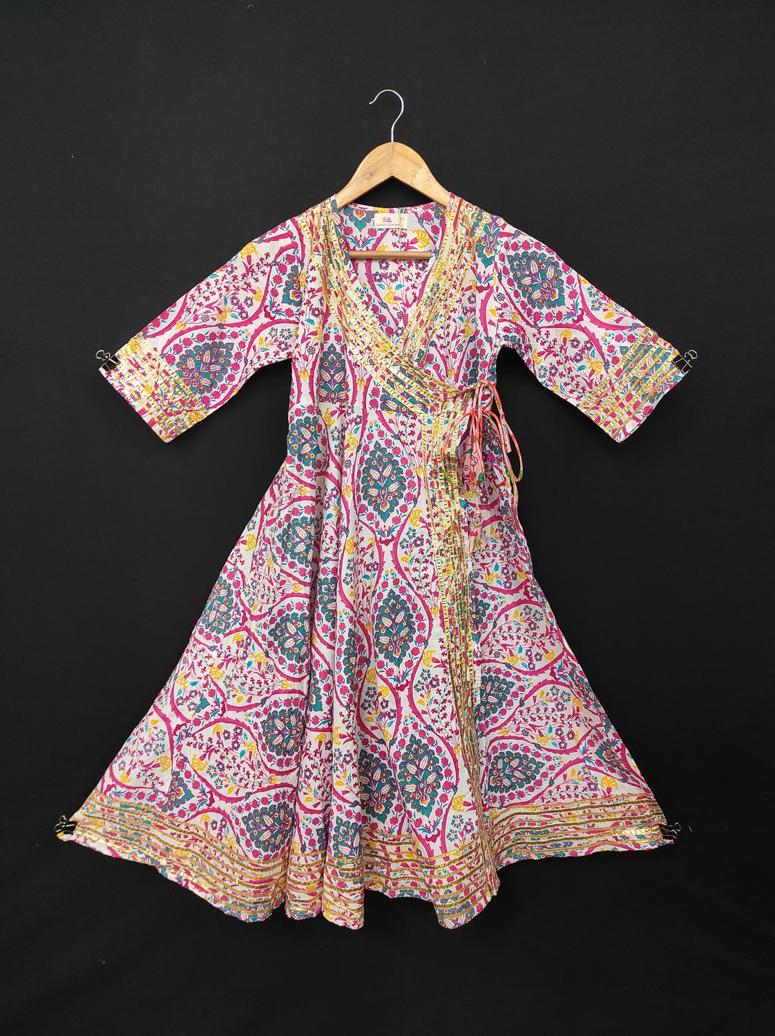 8-9 Year Priam Printed Cotton Girls Dress 42" Long Jalabiya JP