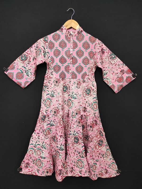 2-3 Year Safia Printed Cotton Girls Dress 30" Long Jalabiya JP