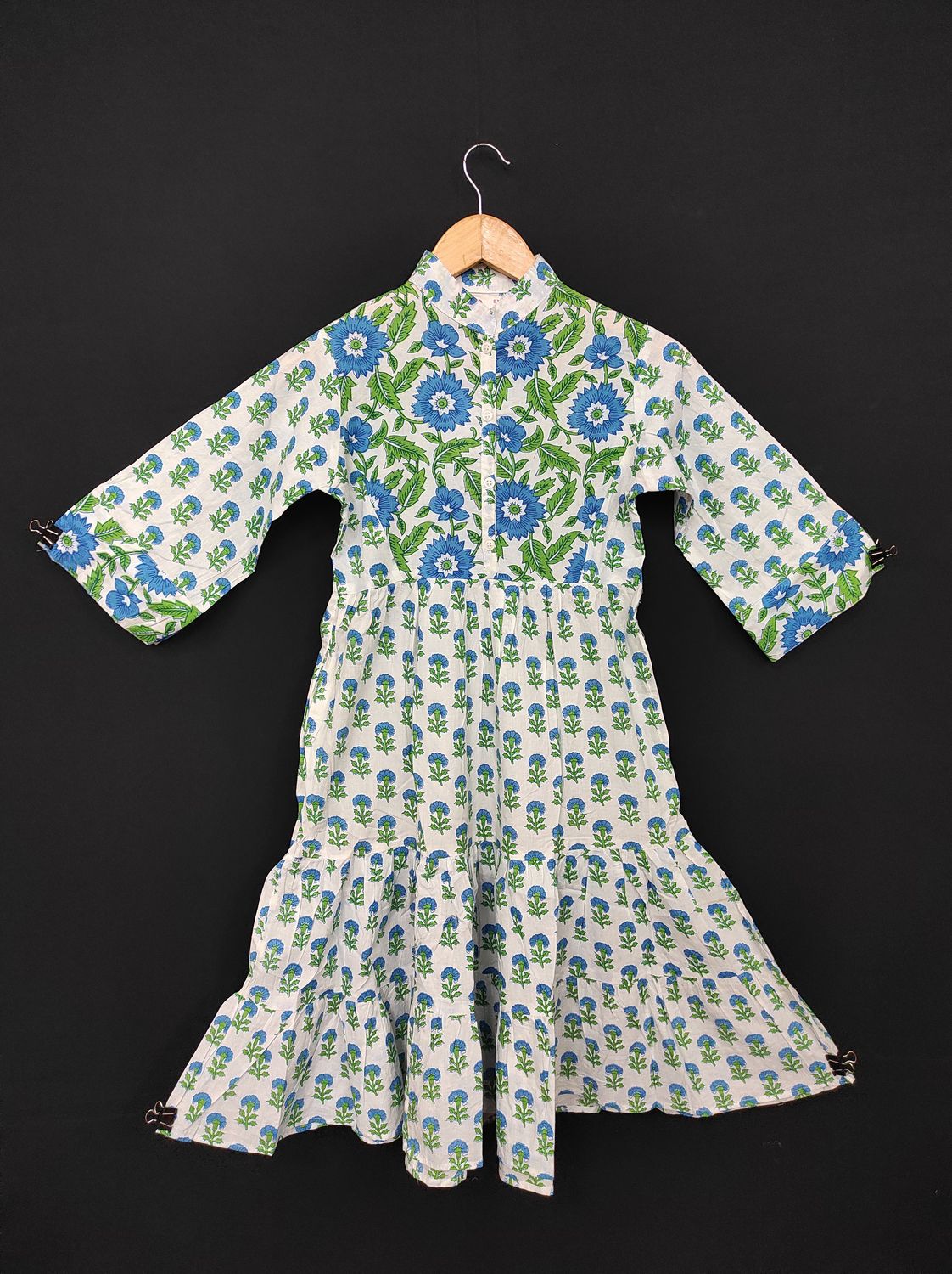 6-7 Year Safia Printed Cotton Girls Dress 38" Long Jalabiya JP
