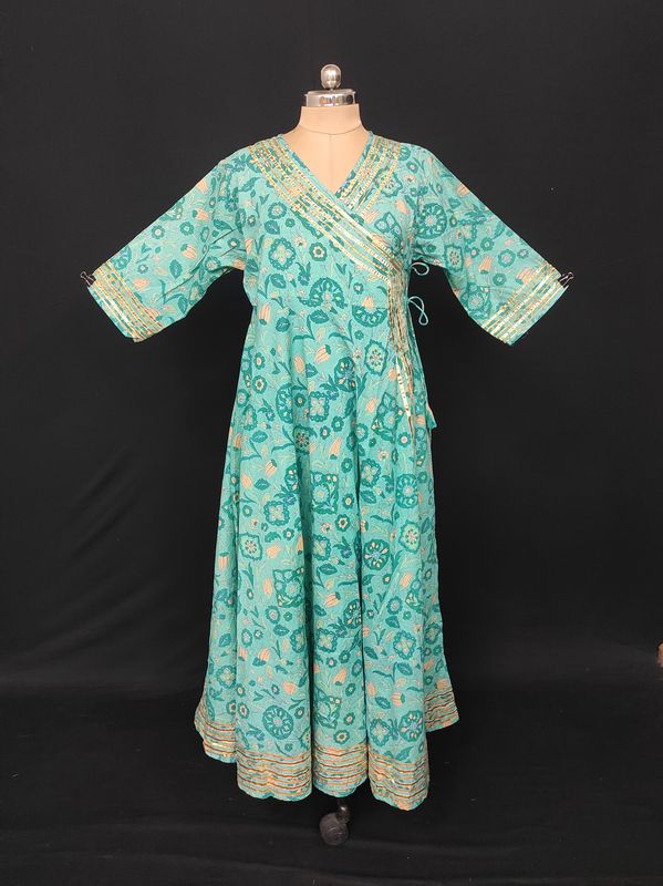 L/XL Priam Printed Cotton Dress 57" Long Jalabiya JP