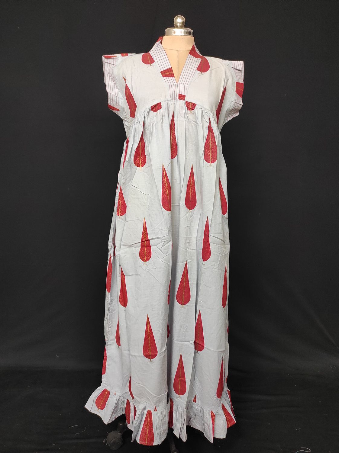 L/XL  Amani Printed Cotton Dress 57" Short Sleeves Jalabiya JP