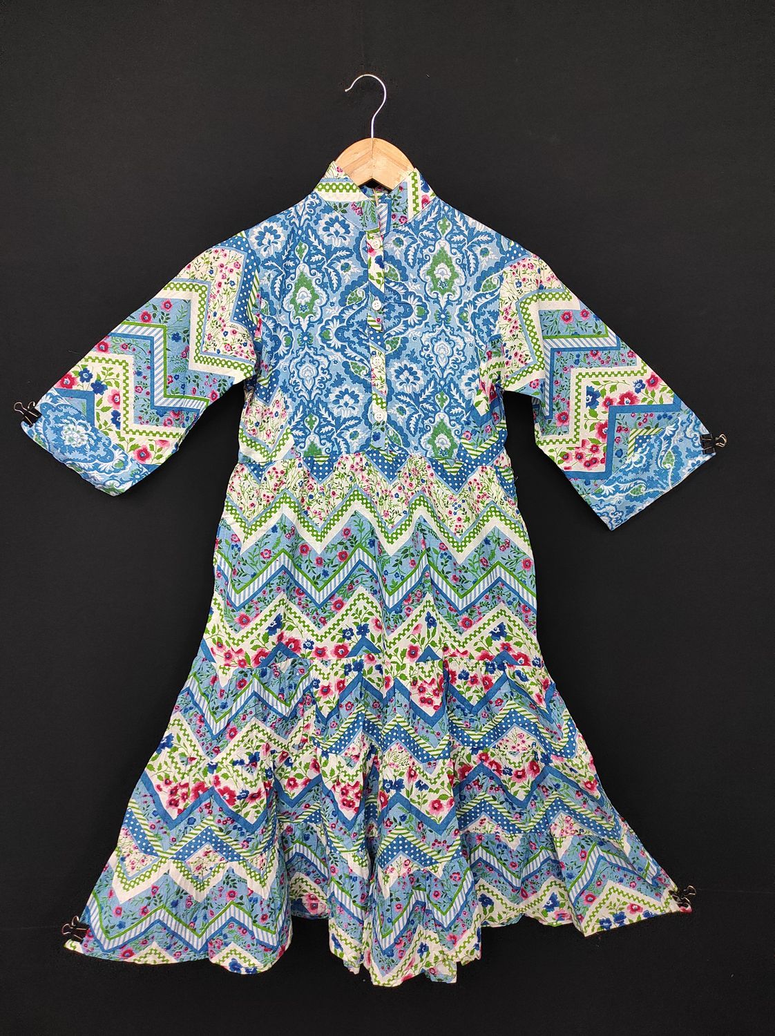 6-7 Year Safia Printed Cotton Girls Dress 38" Long Jalabiya JP