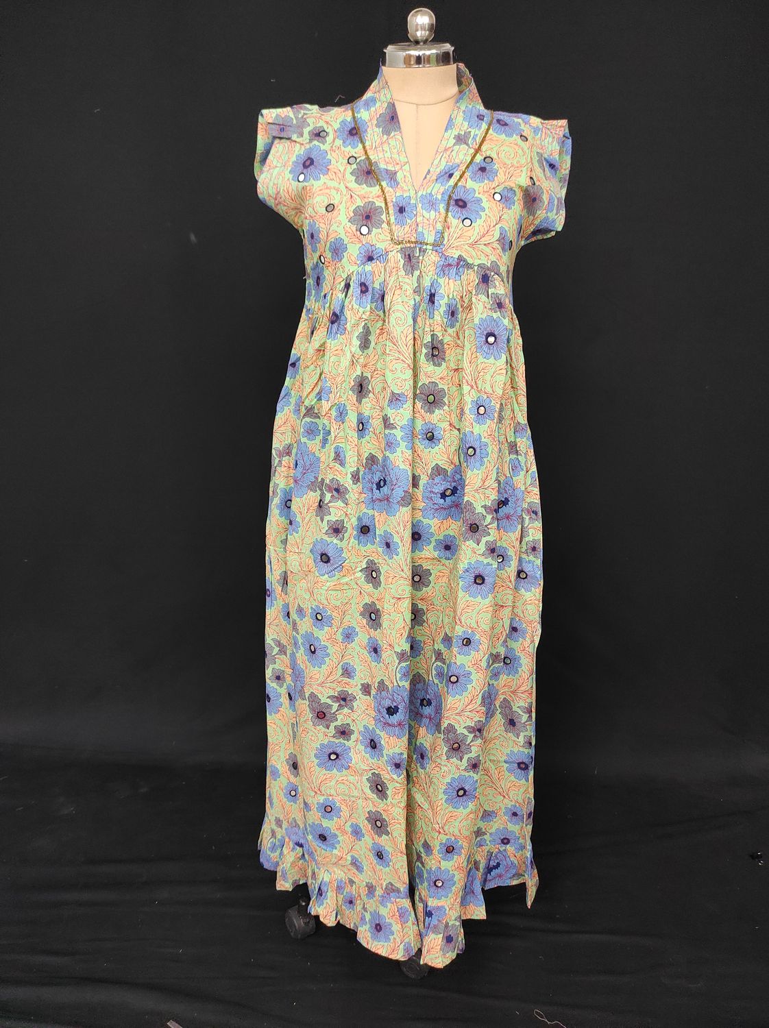 XS/S  Amani Printed Cotton Dress 54" Short Sleeves Jalabiya JP