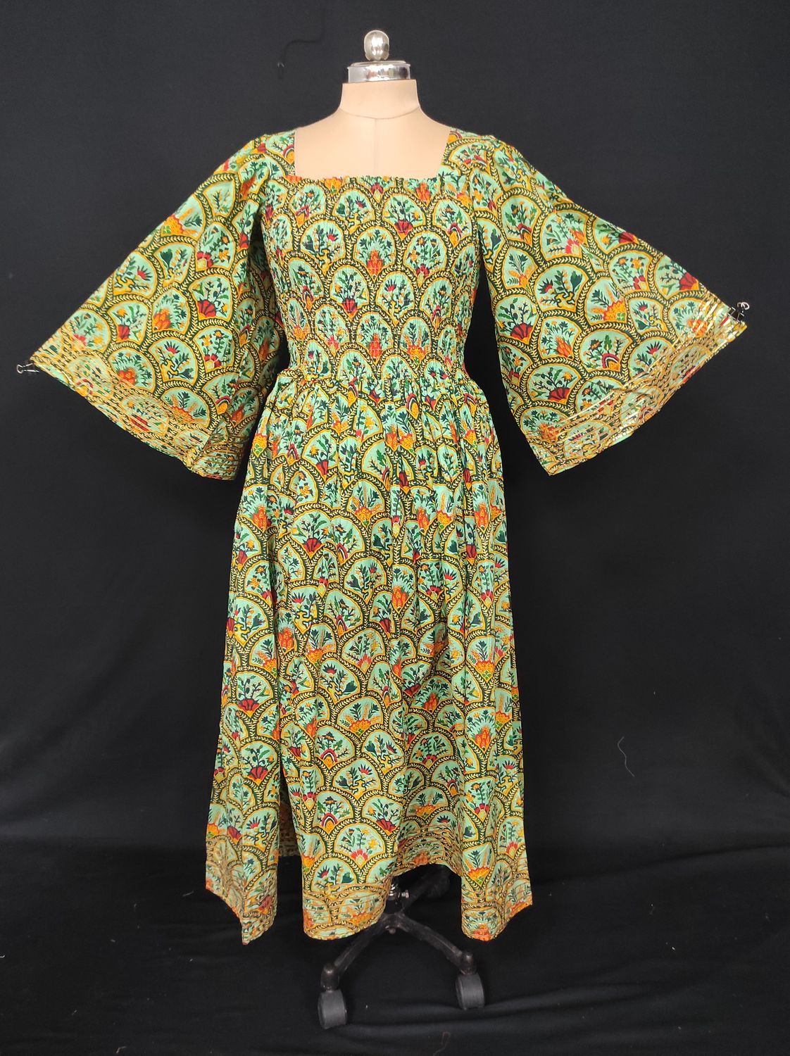 S/M Elzina Printed Cotton Dress 57" Long Jalabiya JP