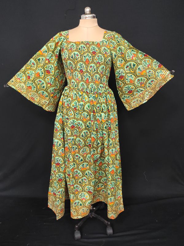 S/M Elzina Printed Cotton Dress 57" Long Jalabiya JP