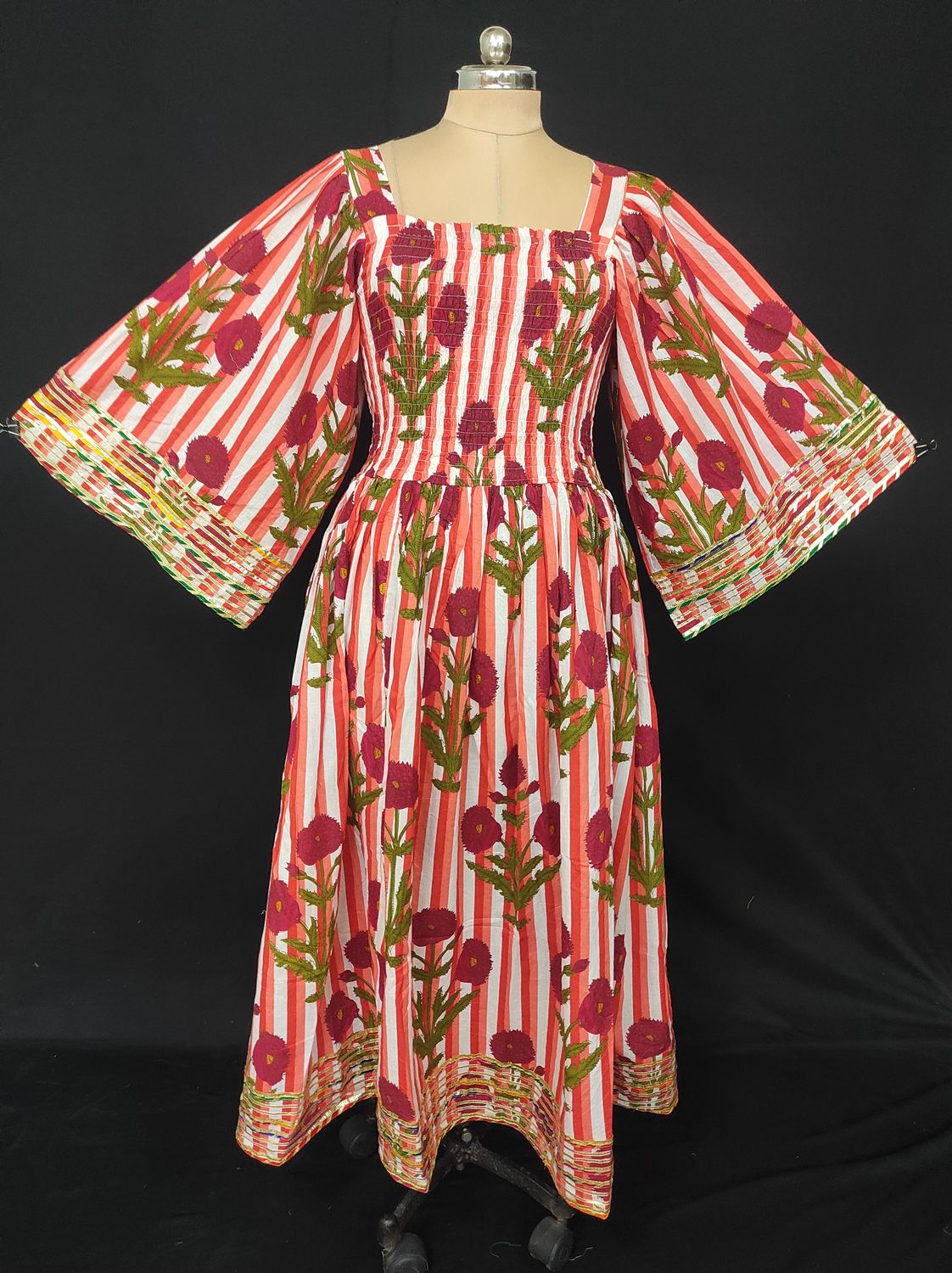 L/XL Elzina Printed Cotton Dress 57" Long Jalabiya JP