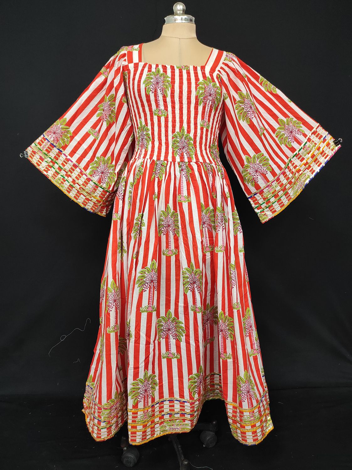 L/XL Elzina Printed Cotton Dress 57" Long Jalabiya JP