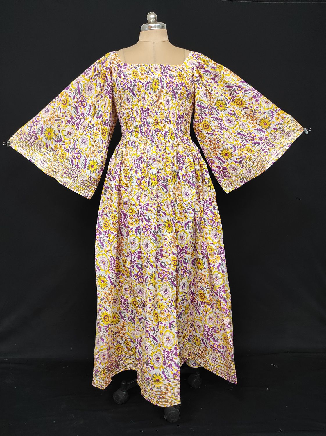 L/XL Elzina Printed Cotton Dress 57" Long Jalabiya JP