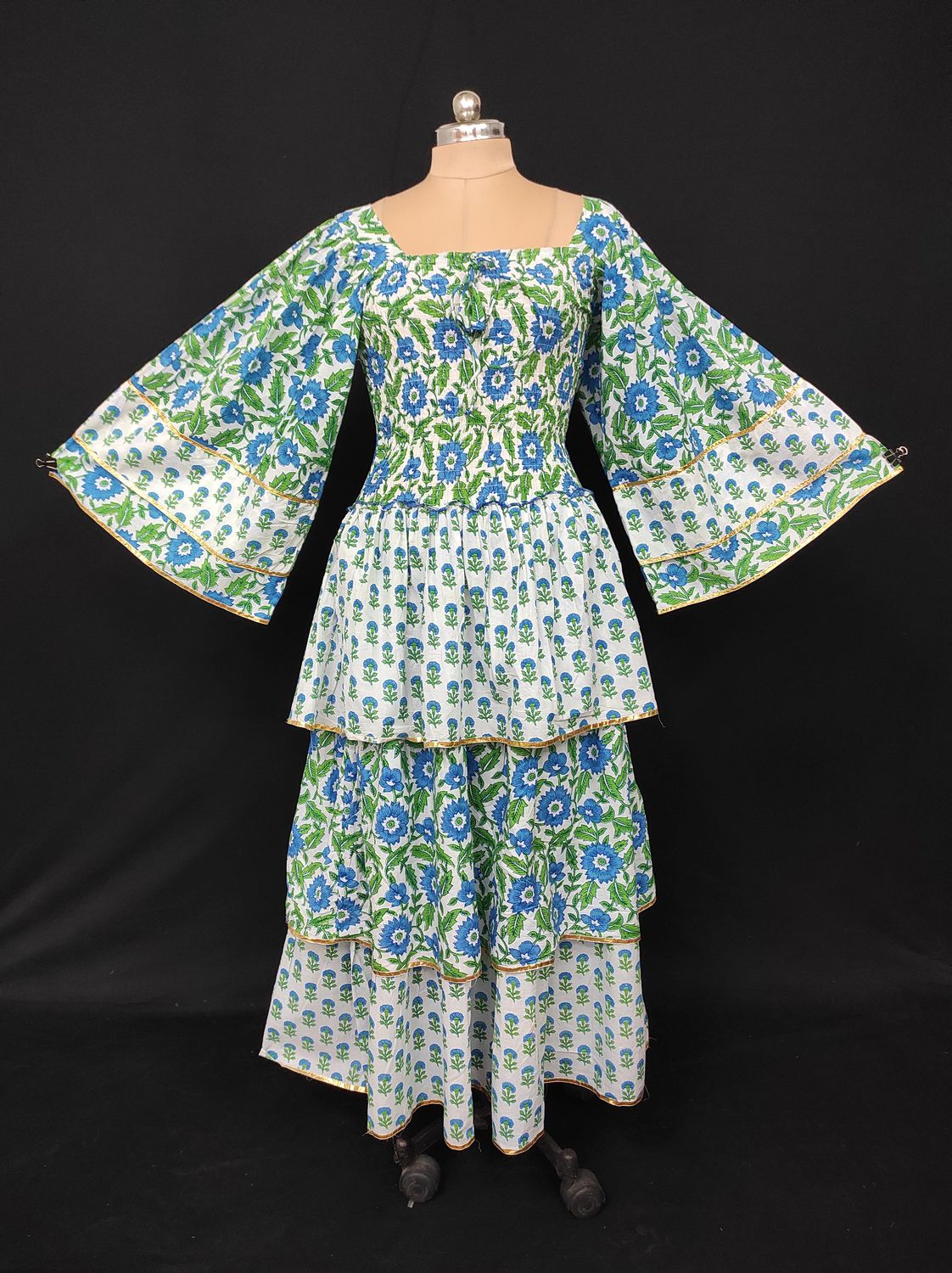 XS/S Rahima Printed Cotton Dress 54" Long Jalabiya JP
