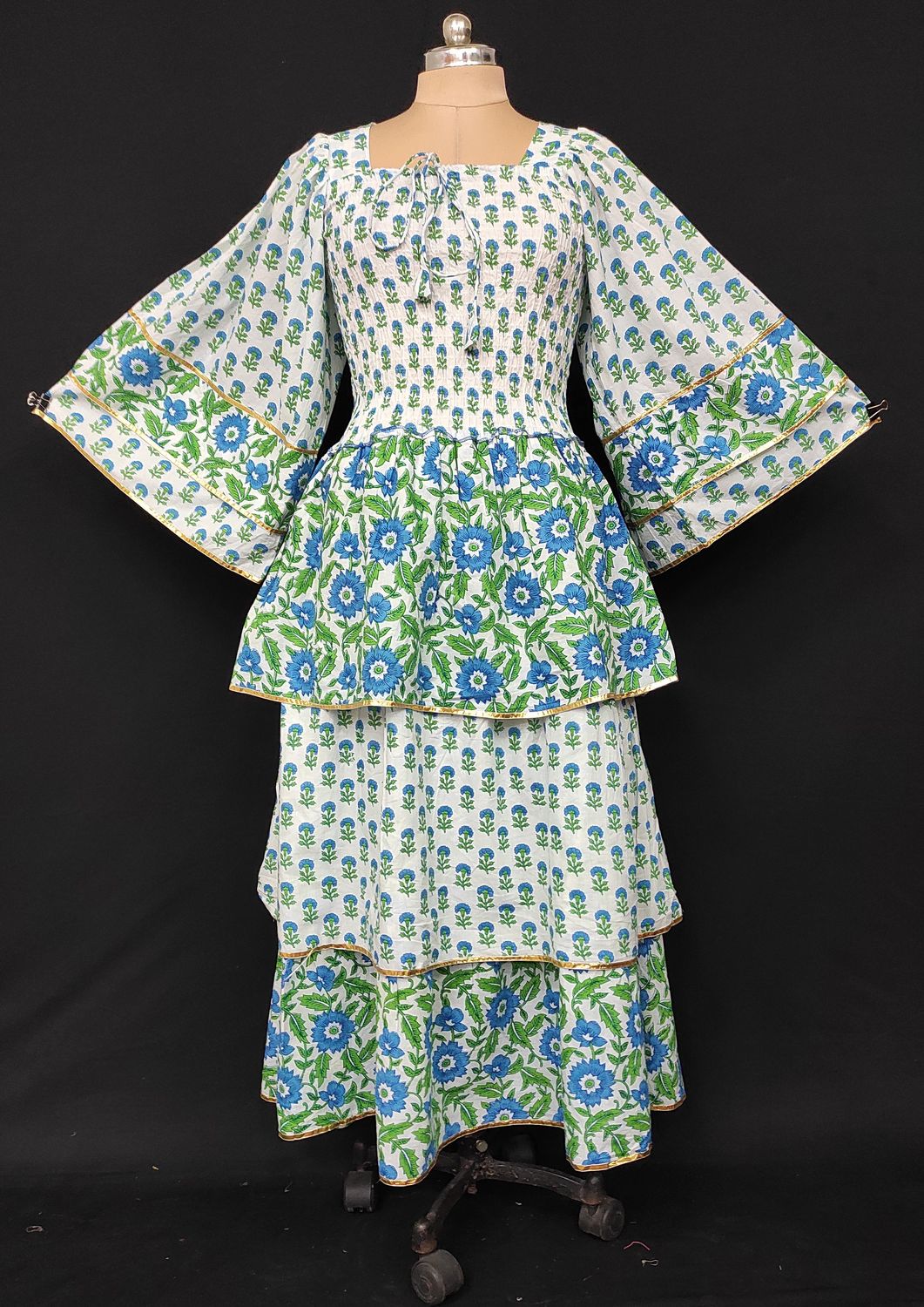 XS/S Rahima Printed Cotton Dress 54" Long Jalabiya JP