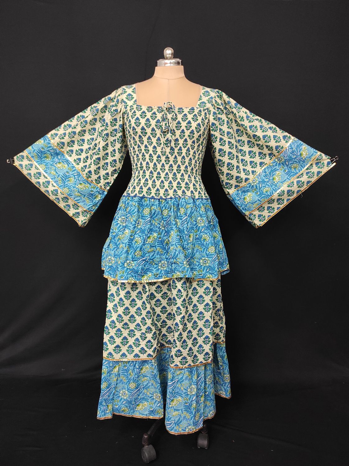 S/M Rahima Printed Cotton Dress 57" Long Jalabiya JP