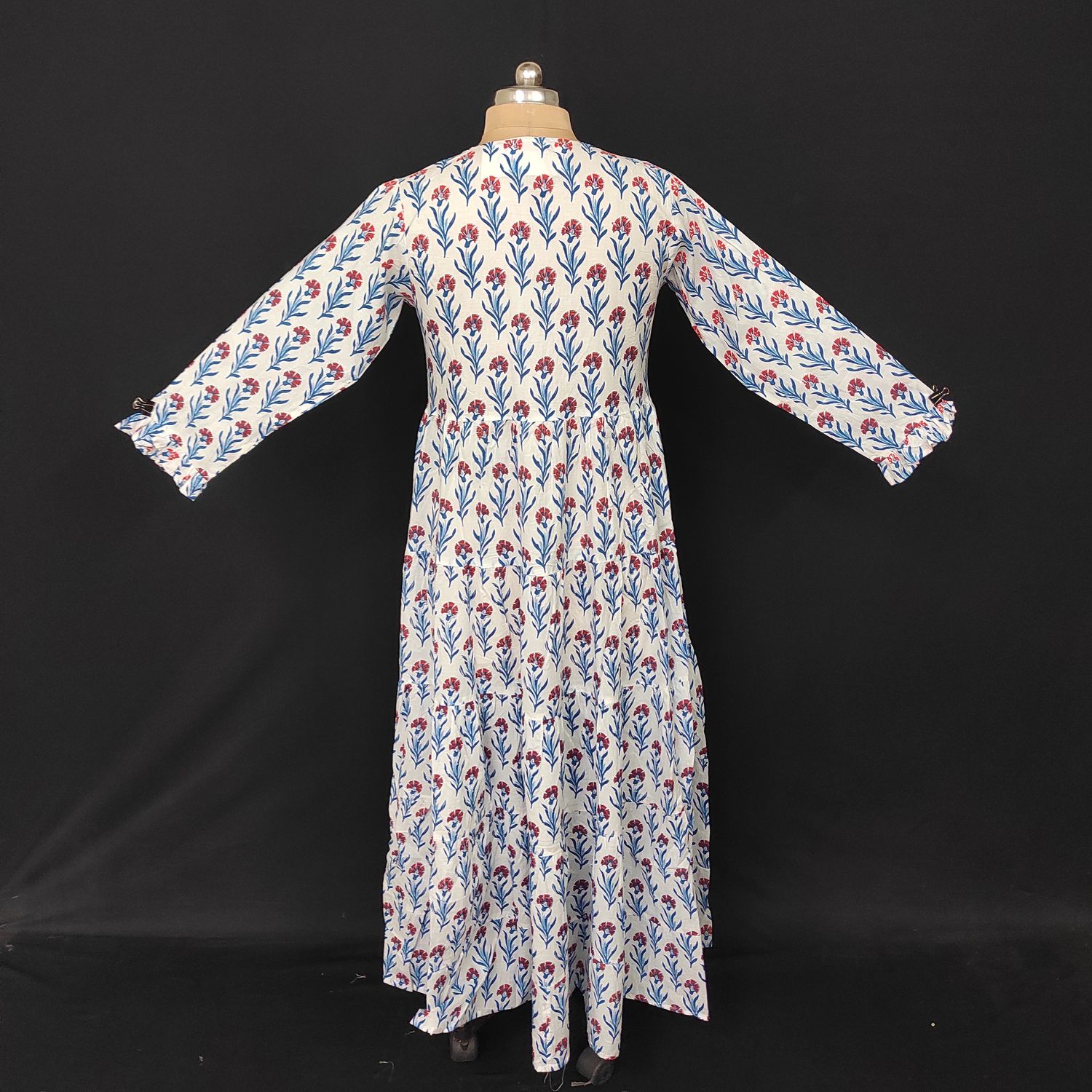 S-M Razia Printed Cotton Dress 57" Long Jalabiya JP
