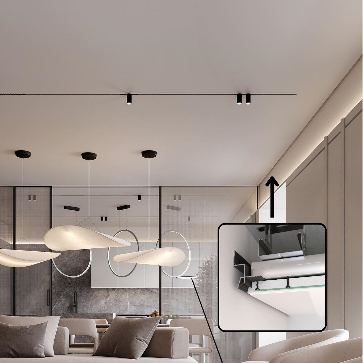 Tectum ,,T1,, - Ceiling Shadow Gap Trim