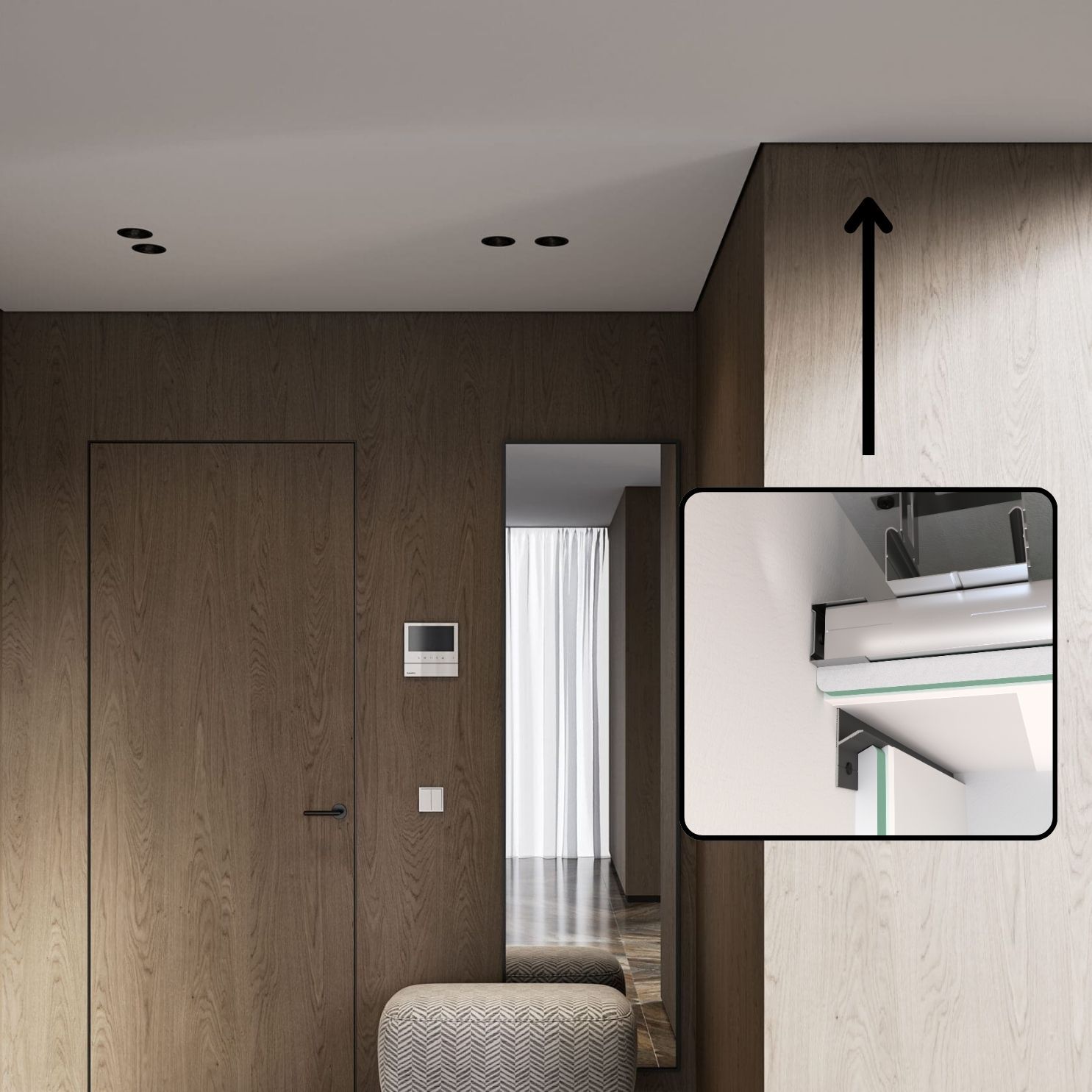 Tectum ,,T3,, - Wall Ceiling Shadow Gap Trim