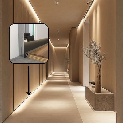 Murus ,,H2,, - Floor Shadow Gap Trim + LED light diffuser