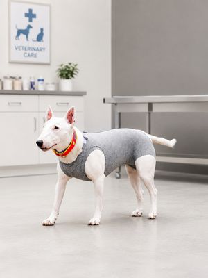 Post-surgical bodysuit for male dogs