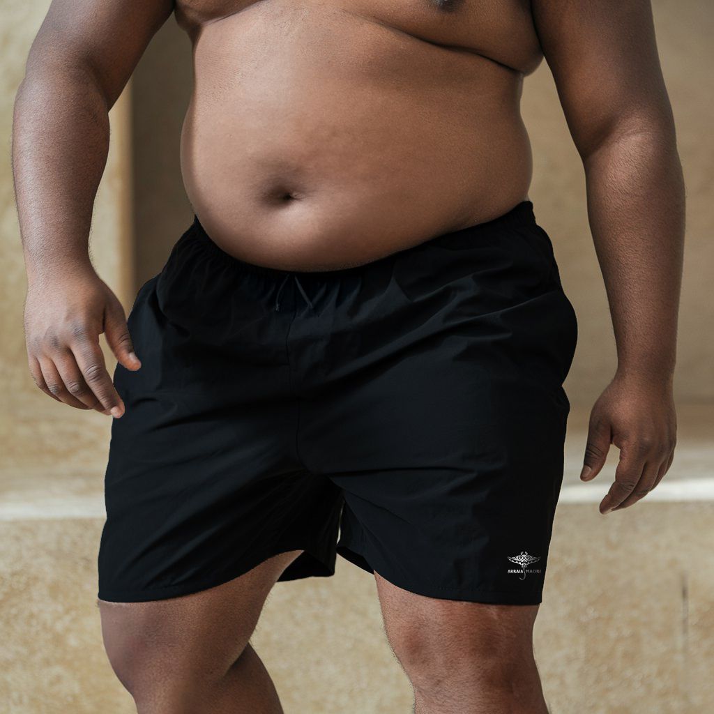 Black Preppy Shorts with Logo Spandex Plus Size
