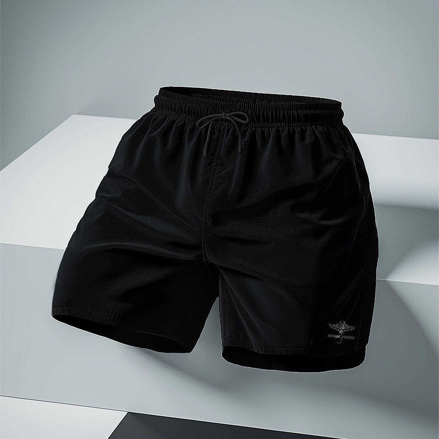 Formal shorts with elastane logo - Black