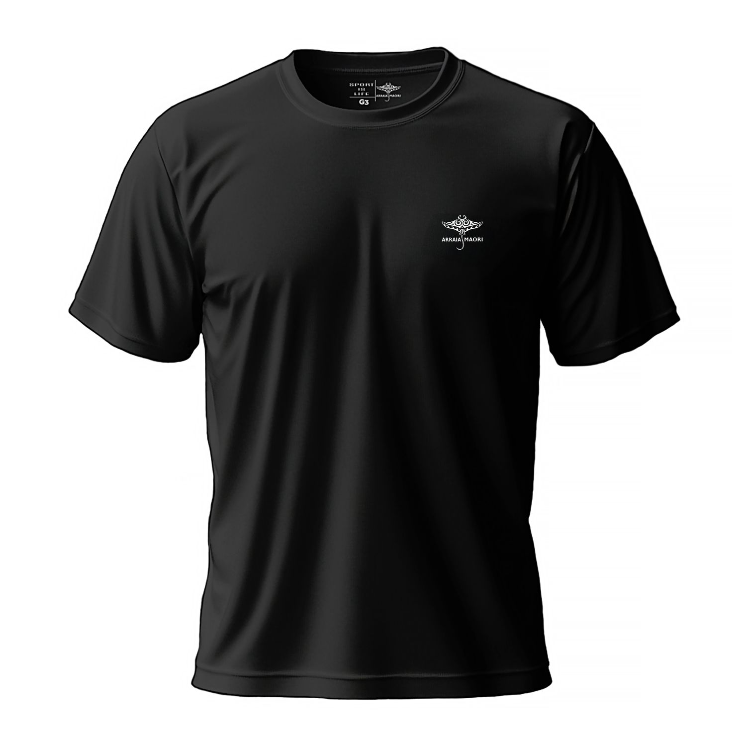 Dry Fit Short Sleeve Logo T-shirt - Black