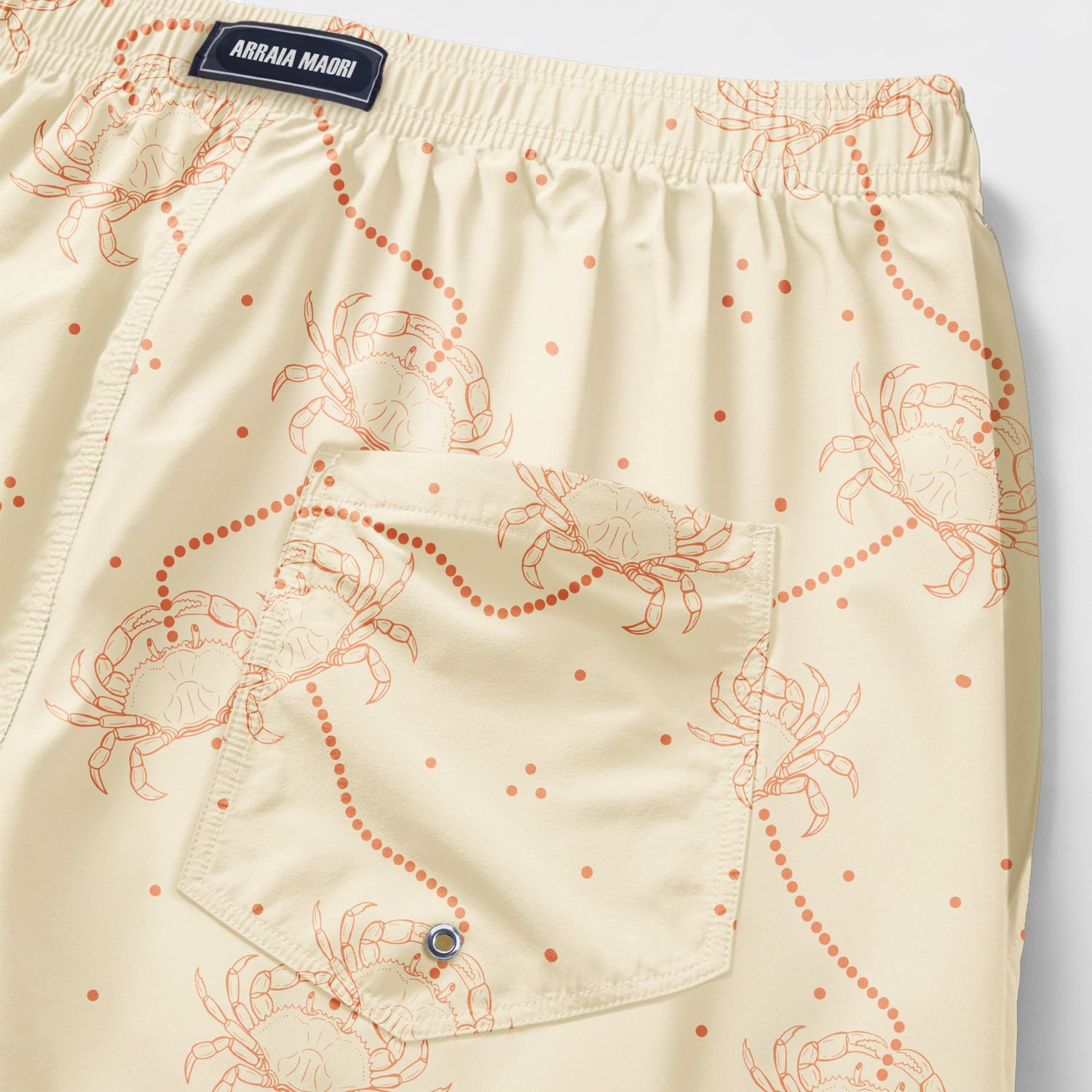 Crab Printed Beach Shorts — Sand