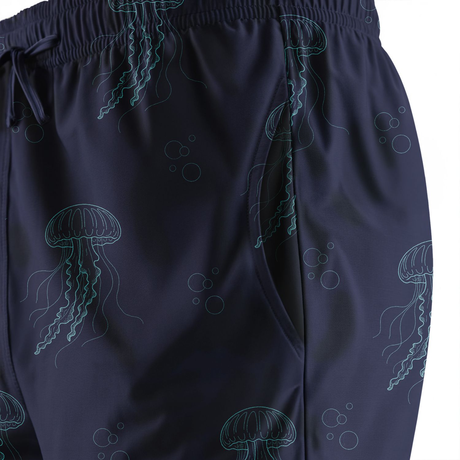 Jellyfish Printed Beach Shorts — Navy