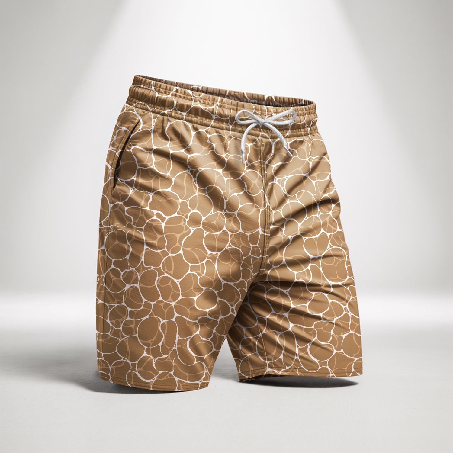 Ocean Printed Shorts Tactel - Caki