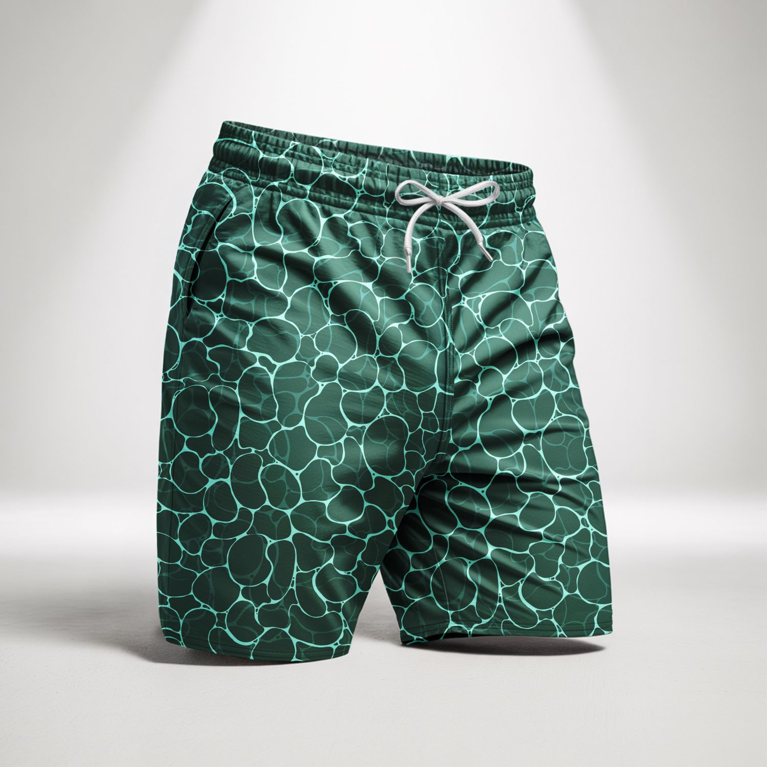 Ocean Printed Shorts Tactel - Green