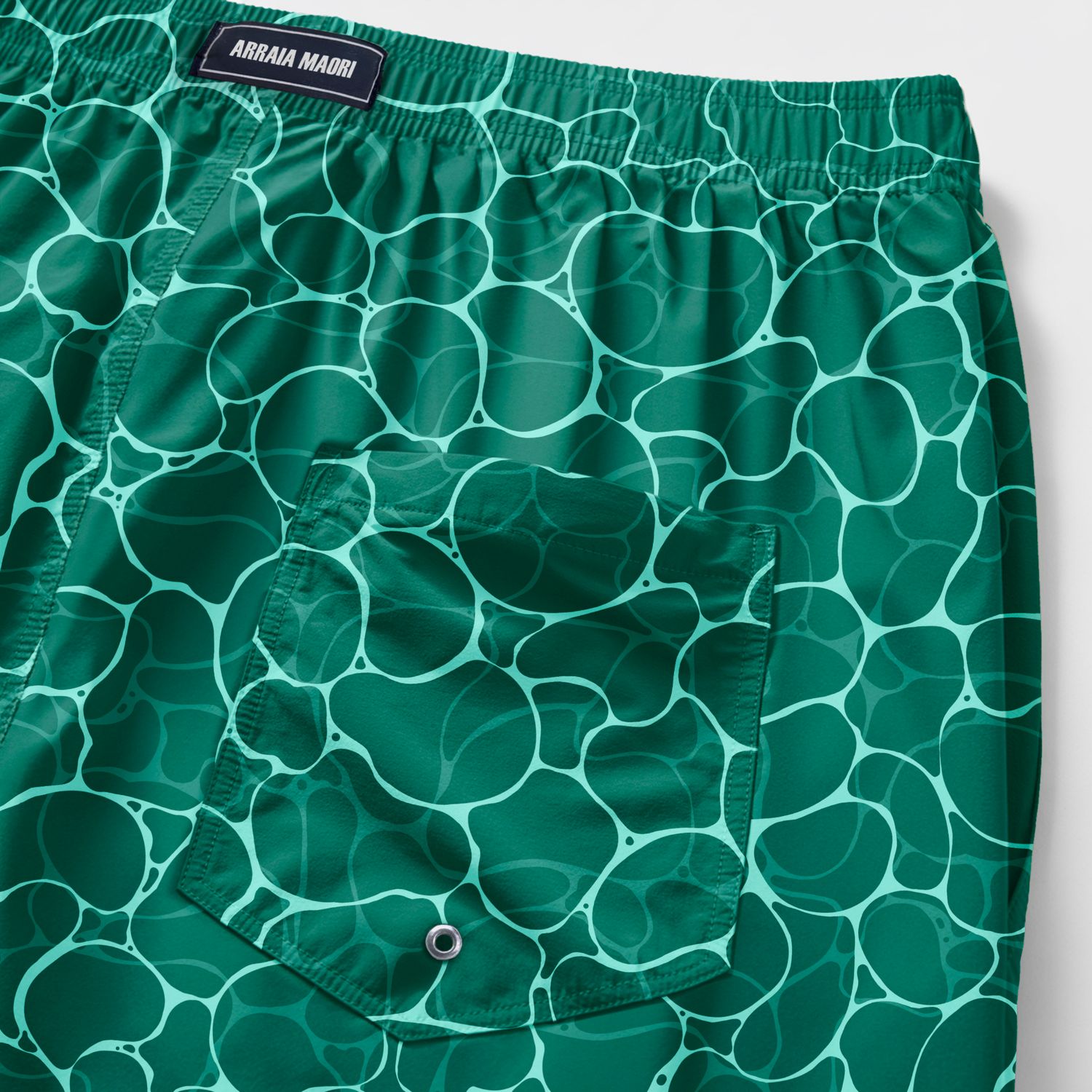 Ocean Printed Beach Shorts — Green