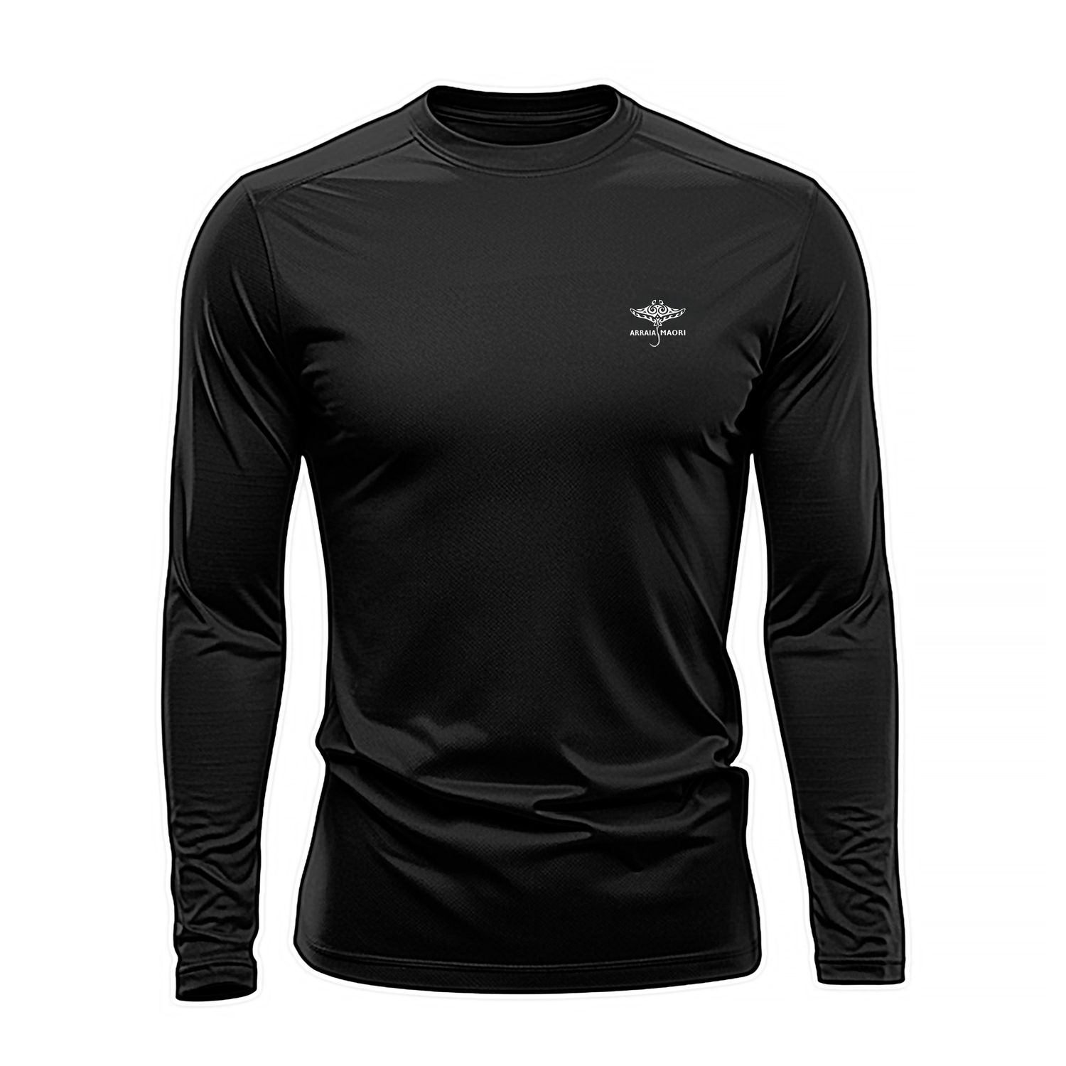 Dry Fit Long Sleeve T-Shirt with Logo - Black