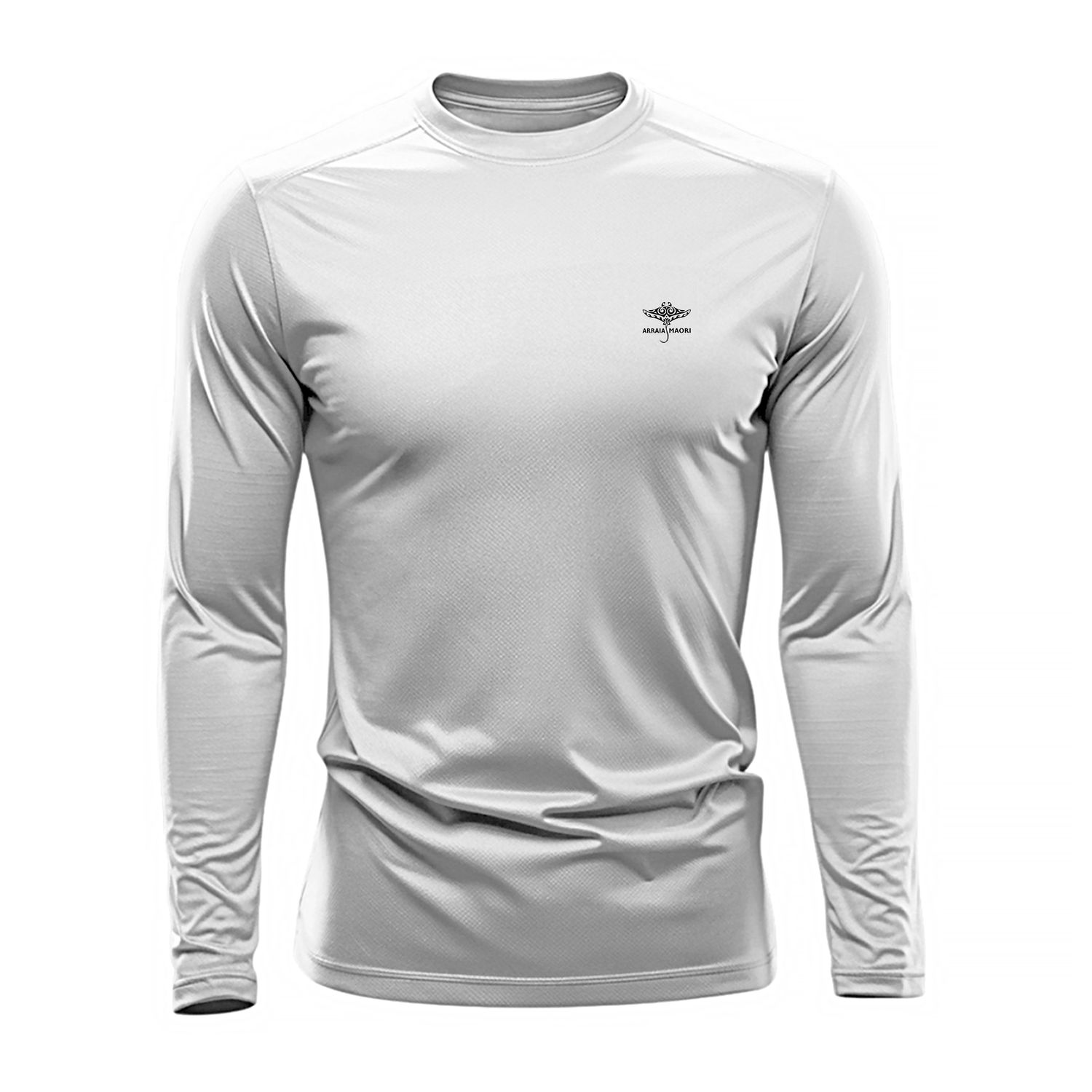 Dry Fit Long Sleeve T-Shirt with Logo - White