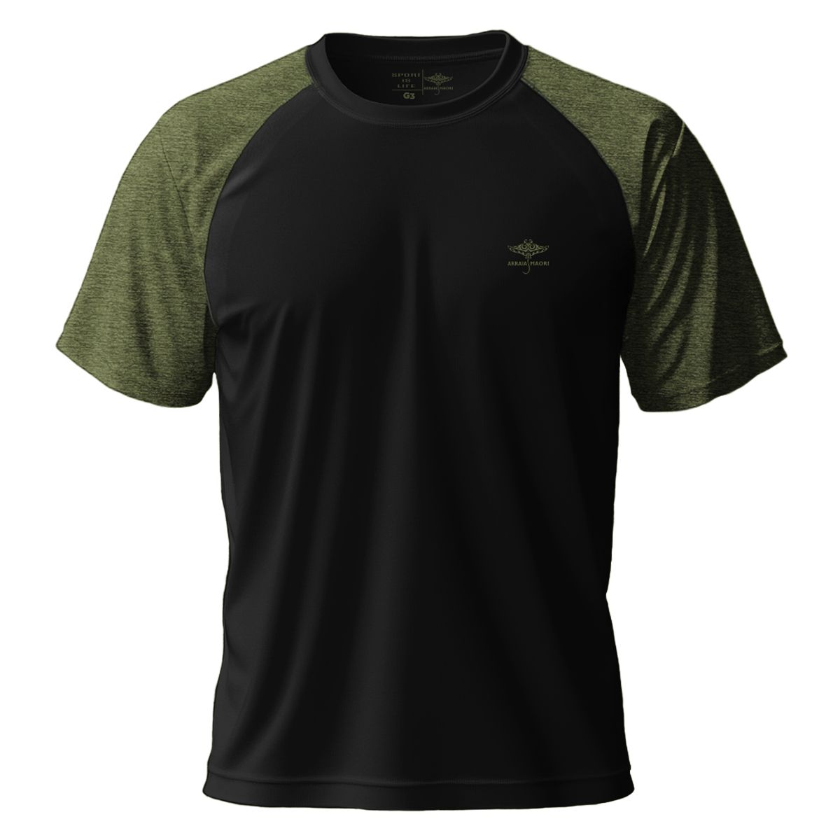Dry Fit Raglan T-Shirt — Black/Green